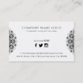 Visitekaartje van zwarte mandala (Achterkant)