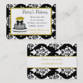 Visitekaartje van zwarte, witte en gele bakkerij (Voorkant / Achterkant)