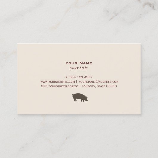 Visitekaartje Varkens (Achterkant)