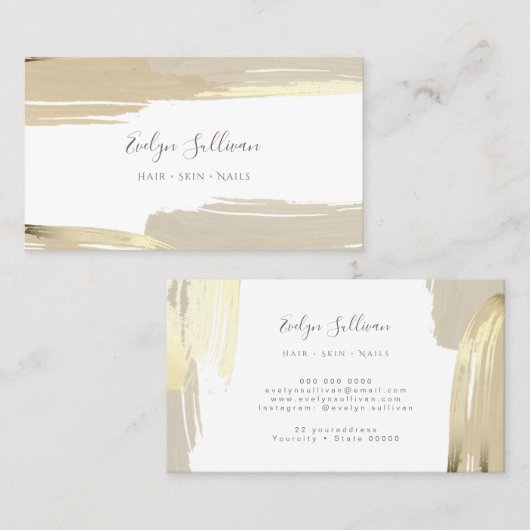 Visitekaartje Verf penseelstreken (Voorkant / Achterkant)