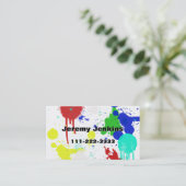 Visitekaartje Verf Splashes (Staand voorkant)