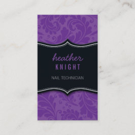 VISITEKAARTJE verfijnde bloei zwart paarse