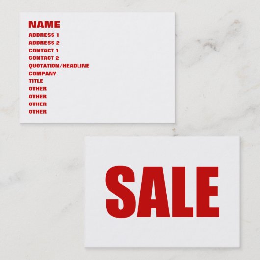 VISITEKAARTJE VERKOOP (Voorkant / Achterkant)