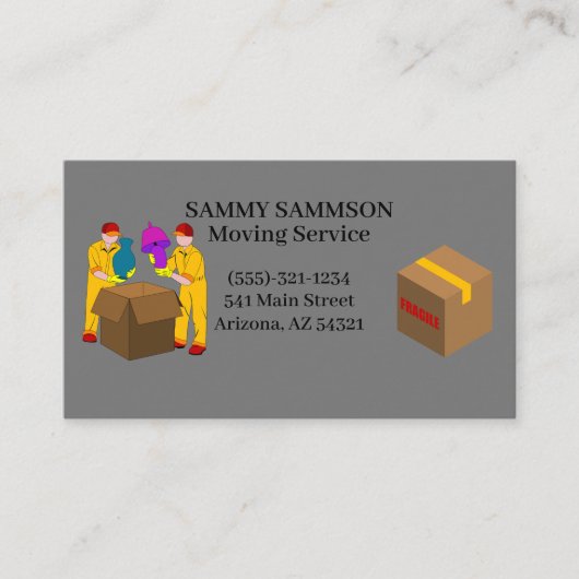 Visitekaartje Verplaatsen van service (Voorkant)