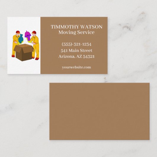 Visitekaartje Verplaatsen van service (Voorkant / Achterkant)