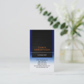 Visitekaartje Verticaal blauw Oranje hout (Staand voorkant)