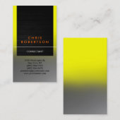 Visitekaartje Verticaal geel grijs hout (Voorkant / Achterkant)