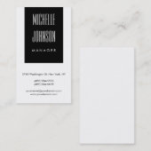Visitekaartje Vertical Trendy Black White Manager (Voorkant / Achterkant)