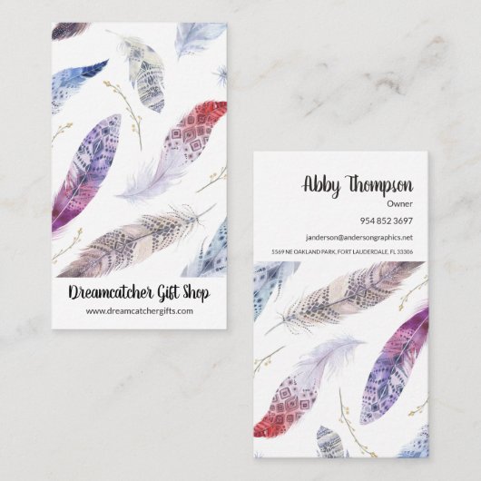 Visitekaartje Verticale Waterverf Ververen (Voorkant / Achterkant)