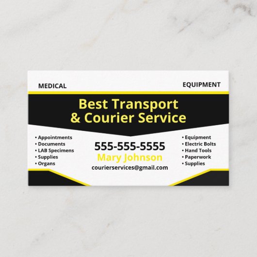 Visitekaartje vervoersservice (Voorkant)