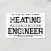 Visitekaartje verwarmingstoestel (Achterkant)