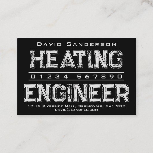 Visitekaartje verwarmingstoestel (Voorkant)