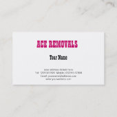 Visitekaartje verwijderen (Achterkant)