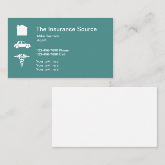 Visitekaartje verzekeringsmakelaar (Voorkant / Achterkant)
