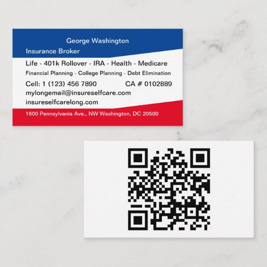 Visitekaartje verzekeringsmakelaar (Voorkant / Achterkant)