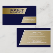 Visitekaartje verzekeringsmakelaar - Navy Blue & G (Voorkant / Achterkant)