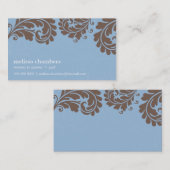 VISITEKAARTJE  vet bloeien blauw bruin (Voorkant / Achterkant)