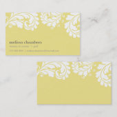 VISITEKAARTJE  vet bloeien citroengeel (Voorkant / Achterkant)
