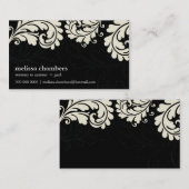 VISITEKAARTJE  vet bloeien ivoor zwart (Voorkant / Achterkant)