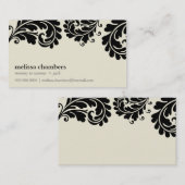 VISITEKAARTJE  vet bloeiende crème zwart (Voorkant / Achterkant)