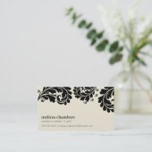 VISITEKAARTJE  vet bloeiende crème zwart (Staand voorkant)