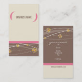 VISITEKAARTJE vet felle beugel crème mocha roze (Voorkant / Achterkant)