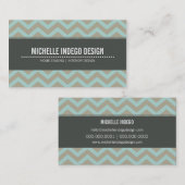 VISITEKAARTJE vet helder chevron patroon (Voorkant / Achterkant)