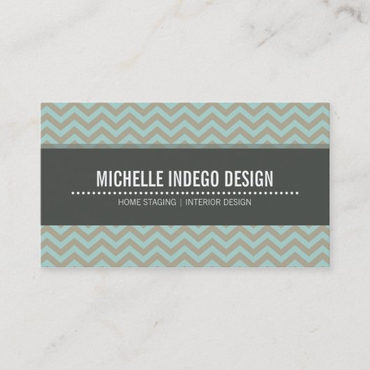 VISITEKAARTJE vet helder chevron patroon (Voorkant)