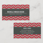 VISITEKAARTJE vet helder chevron patroon (Voorkant / Achterkant)