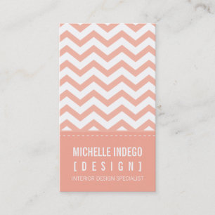 VISITEKAARTJE vet trendy Chevron strepen abrikoos