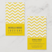 VISITEKAARTJE vet trendy Chevron strepen geel (Voorkant / Achterkant)
