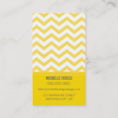 VISITEKAARTJE vet trendy Chevron strepen geel (Achterkant)