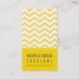 VISITEKAARTJE vet trendy Chevron strepen geel