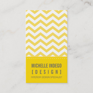 VISITEKAARTJE vet trendy Chevron strepen geel