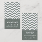 VISITEKAARTJE vet trendy Chevron strepen grijs (Voorkant / Achterkant)