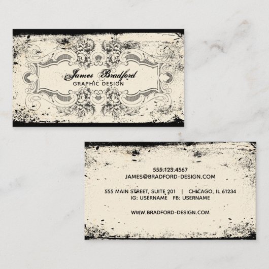  Visitekaartje Victoriaans Lijst (Voorkant / Achterkant)