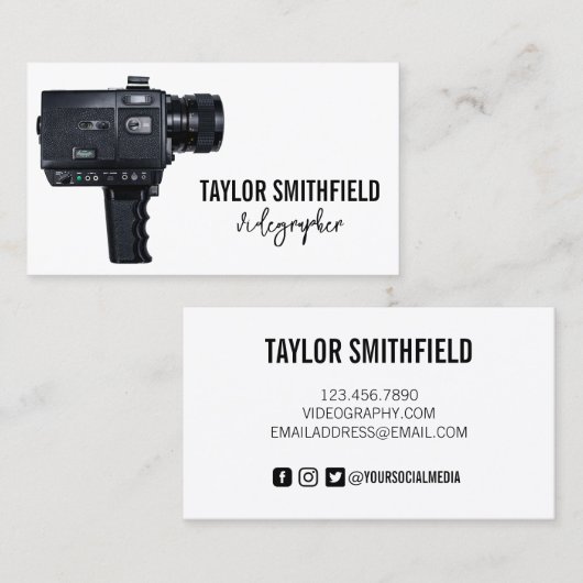 Visitekaartje videocamcorder (Voorkant / Achterkant)