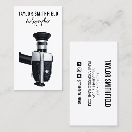 Visitekaartje  videocamcorder (Voorkant / Achterkant)