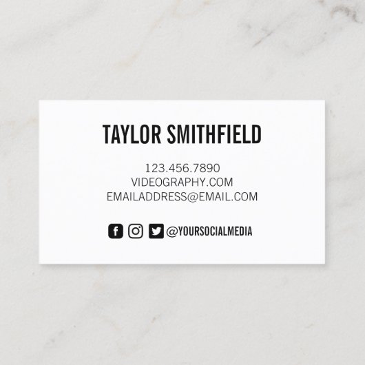 Visitekaartje  videocamcorder (Achterkant)