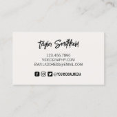 Visitekaartje  videocamera-videografie (Achterkant)