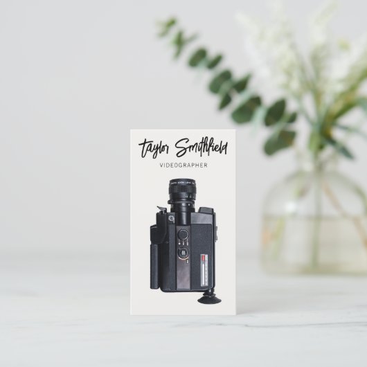 Visitekaartje  videocamera-videografie (Staand voorkant)