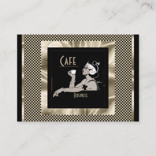 Visitekaartje Vintage Art Deco Café Zakelijk