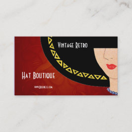 Visitekaartje Vintage Retro Hoed Boutique Art Deco