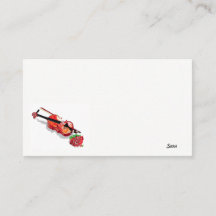 Visitekaartje / Violin met Roos