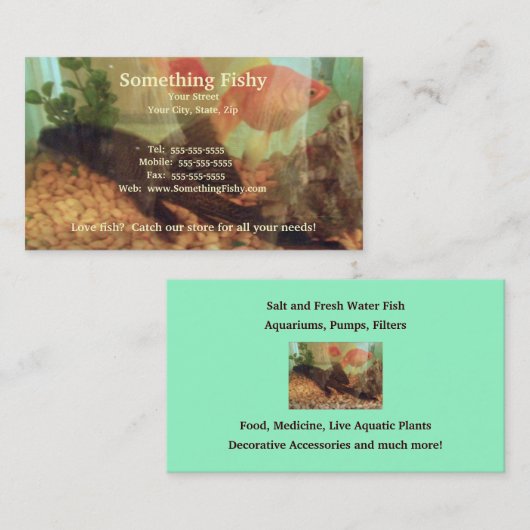 Visitekaartje visbak (Voorkant / Achterkant)
