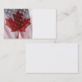 Visitekaartje vlaggen van de V.S. en Canada (Voorkant / Achterkant)