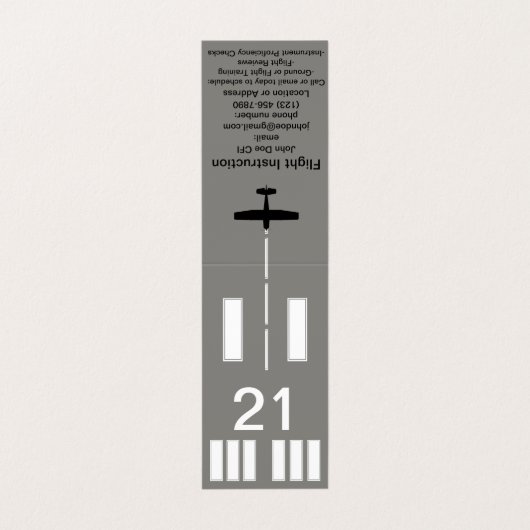 Visitekaartje vlieginstructeur (Buitenkant ongevouwen)