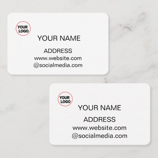 Visitekaartje voegt uw logo toe (Voorkant / Achterkant)