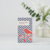 Visitekaartje vogel- en Chevron Pattern (Staand voorkant)