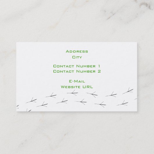 Visitekaartje vogelwinkel (Achterkant)